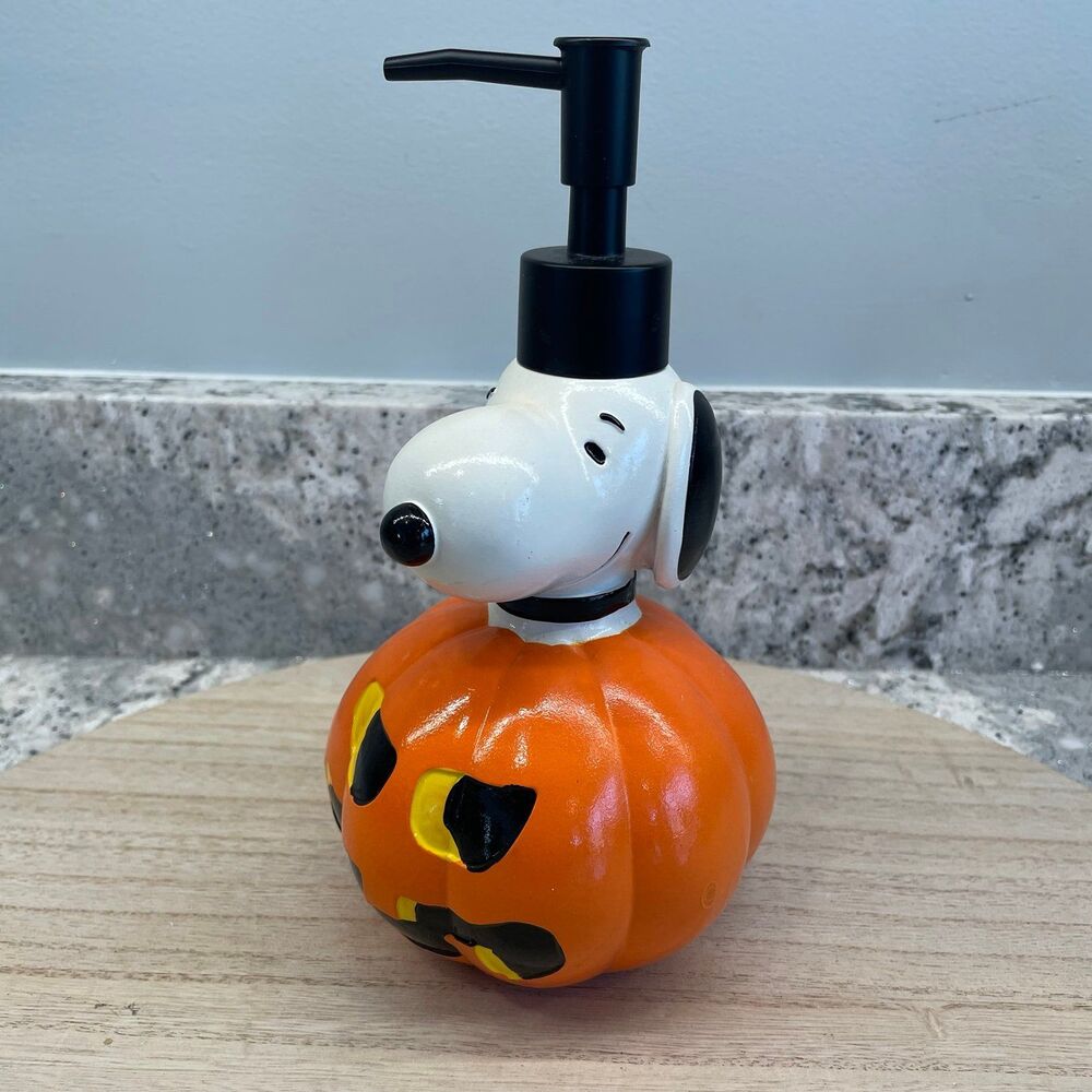 SNOOPY in a Pumpkin Soapor Lotion Dispenser Halloween Fall Themed Bathroom Decor